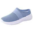 thumbnail image 3 of Havenx Women's Mesh Walking Shoes Slip on Lightweight Breathable Walking Comfort Backless Shoes with Arch Support Soft Soles Casual Outdoor Slippers,Blue 39(US-7.5), 3 of 5