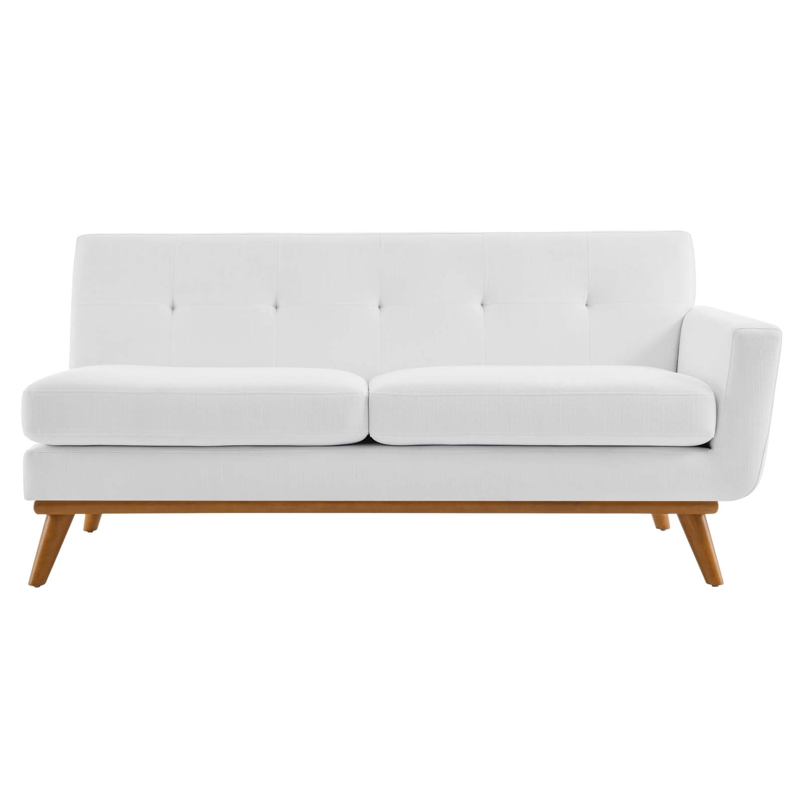 Modway Engage Right-Arm Upholstered Fabric and Wood Loveseat in White