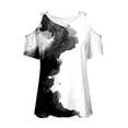 thumbnail image 4 of Womens Summer Tops Casual Summer Off Shoulder V Neck Positioning Print Short Sleeve TShirt Top Womens Tops Dressy Casual, 4 of 4