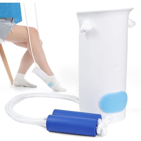 Sock Aid for Putting on Socks - Sock Aid Device for Seniors,Disabled,Pregnant - Sock Helper Easy On Easy Off - Sock Assistant Device No Bending (White)