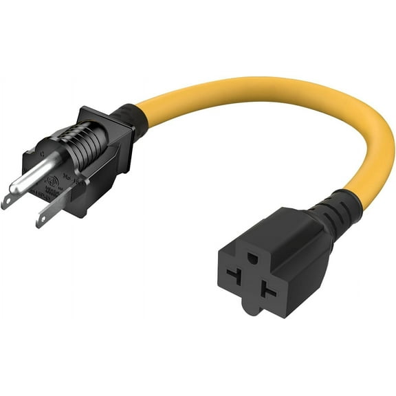 15Amp to 20Amp Plug Adapter, NEMA 5-15P to 5-15/20R, 5-15P to 6-15/20R, Power Adapter Converter, 15A/125V to 20A/250V