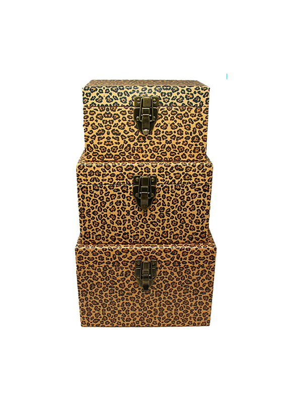 Leopard Print Chest Paperboard Boxes (Set of 3), Leopard Print Party Gifts, Leopard Print Party Favors, Leopard Print Room Decorations, Birthday Parties, Christmas Gifts, Kids Christmas Gifts, Leopard