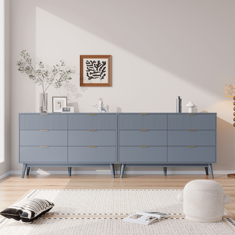 RichYa Dresser for Bedroom with 6 Drawers,Fluted Dresser with