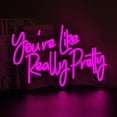 thumbnail image 1 of Letrero de neón "You're Like Really Pretty", letreros de neón para decoración de pared, letreros de neón LED, letreros de neón iluminados para habitación, decoración del hogar, 16,53 x 10,86 pulgadas, 1 of 7