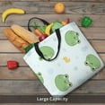 thumbnail image 6 of Xecao Kawaii Frogs for Tote Bag: spacious with inner pockets, ideal for work, shopping, or travel., 6 of 9