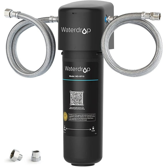 Waterdrop 10UA Under Sink Water Filter System, NSF/ANSI 42 Certified, Direct Connect to Kitchen Faucet, 8K Gallons High Chlorine Reduction Capacity, Idea for Renting, USA Tech