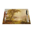 thumbnail image 1 of XMXT 6 Pcs Woven Placemats, Greenwood Painting Art Prints Stain Resistant Anti-Skid Placemat for Kitchen Table, 12 x 18 inches, 1 of 6