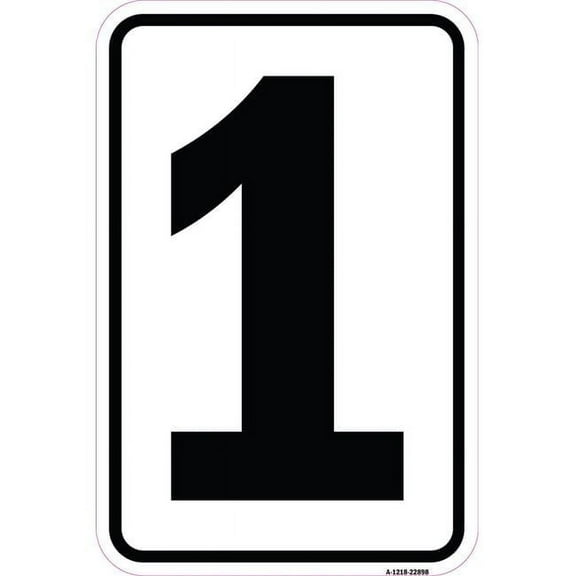 SignMission  12 x 18 in. Aluminum Sign - Sign with Number 1