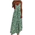 thumbnail image 3 of ClodeEU Women's Printed Spaghetti Strap Maxi Dress ，Boho V Neck Casual Floral Summer Sundress for Beach Vacation Multicolor03,Womens Plus XL, 3 of 5