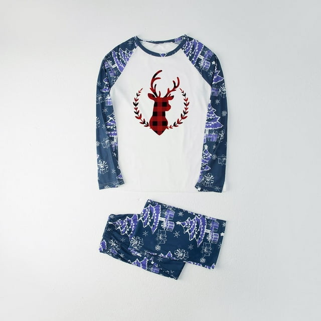 Offres de Noël Ensemble Parent-Enfant Chaud de Noël Pyjama d'Intérieur Imprimé Ensemble Deux Pièces pour Papa