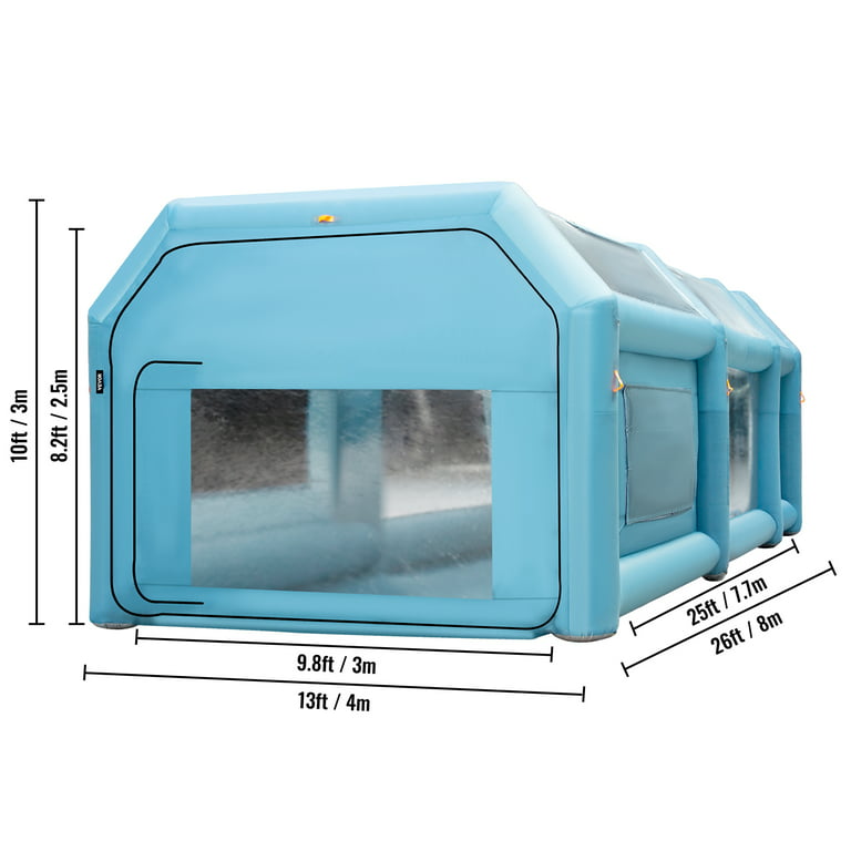 Portable Inflatable Paint Booth 26 ft. x 15 ft. x 10 ft. Blow Up Spray  Booth Tent Auto Paint Workstation with 2-Blowers