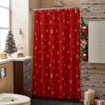 thumbnail image 5 of Christmas Shower Curtain Xmas Golden Snowflake Bathroom Curtains with Hooks, Waterproof Fabric Snow Red Bath Shower Curtains Set for Bathroom Bathtubs Xmas Decor 72x72 Inch, 5 of 9