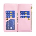 thumbnail image 3 of for Z Fold 4 Women Wallet Case, Magnetic Leather Purse Zipper Wallet Folio Flip Credit Card Coin Case Stand with Wristp Hand Strap Lanyard Compatible with Samsung Galaxy Z Fold 5 5G 2022, Pink, 3 of 10