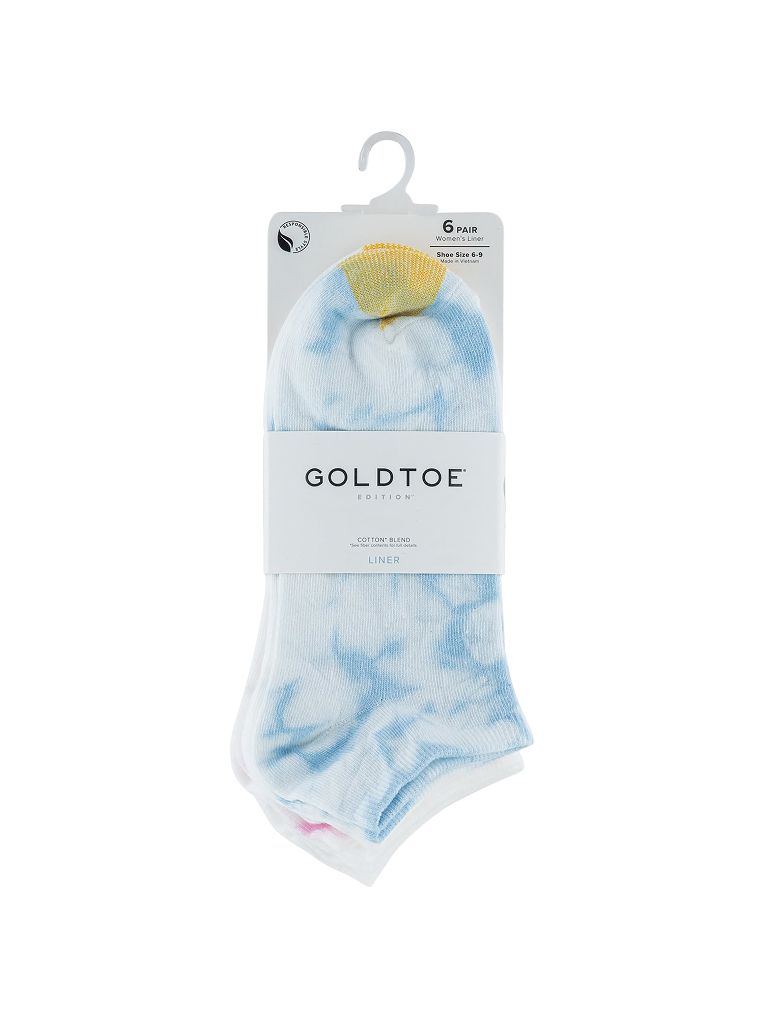 Goldtoe Edition Womens Tie Dye Liner Socks, 6 Pairs