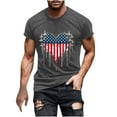 thumbnail image 3 of Jinhomg Mens Summer Tee Shirt 4Th July USA Flag Graphic T-Shirts Big And Tall Short Sleeve Crew Neck Tops 2025 American Star Striped Patriotic Pullover Dark Gray L, 3 of 6