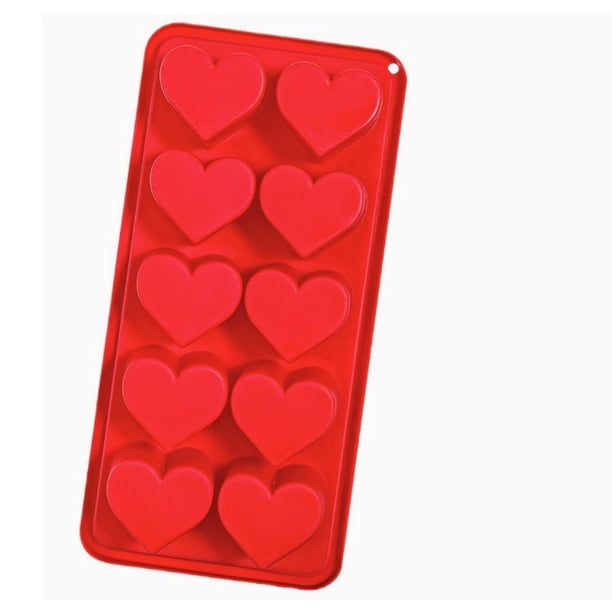 1 pieza de molde for bandeja de hielo de silicona en forma de corazón, película for cubitos de hielo con 10 películas for bandeja de hielo en forma de corazón con silicona suave de fácil liberación