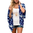 thumbnail image 1 of Puntoco Mujeres Gasa Estampado Floral Kimono Suelto Media Manga Chal Cárdigan Cubrir Tops Puntoco Puntoco-1, 1 of 5
