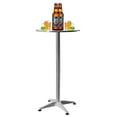 thumbnail image 3 of Dwellnix Modern Round Dining Table with X Base, 23.62" Stainless Steel Top, Aluminum Column – Lightweight Metal Table for Cafe, Bistro, Patio, Easy to Clean, Weather-Resistant, 3 of 11