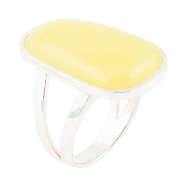 Madeleine Yellow Jade and Sterling Silver Ring