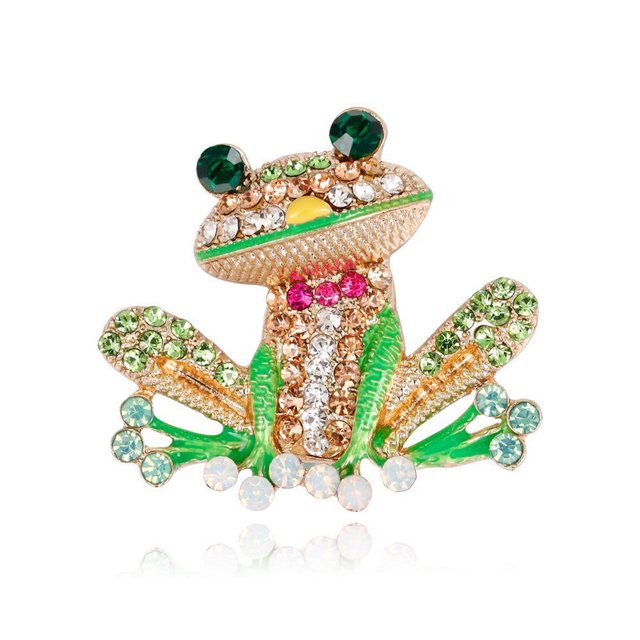 Broche de rana con forma de gota de aceite de dibujos animados a la moda, broche de esmalte versátil, broche de rana