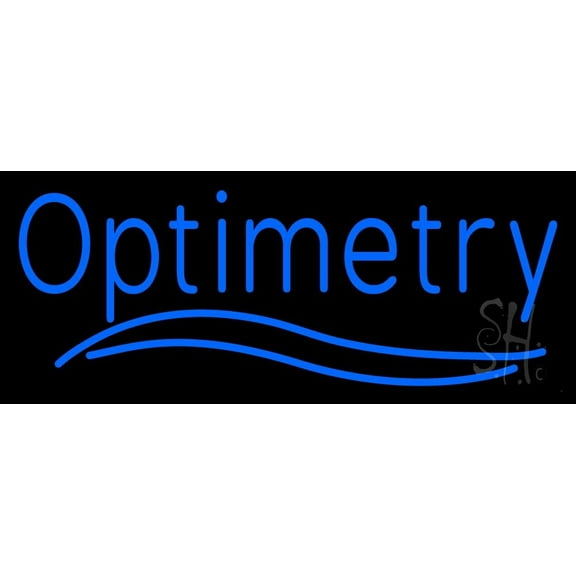 Optometry LED Neon Sign 13 x 32 - inches, Black Square Cut Acrylic Backing, with Dimmer - Bright and Premium built indoor LED Neon Sign for Defence Force.