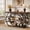 Rustic Brown & Black, variant on Finmind 47" 5-Tier Industrial Console Table, Narrow Entryway Sofa Table with Staggered Shelves & Metal Frame for Living Room, Hallway, Walnut