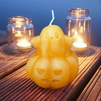 Fwttom Halloween Pumpkin Candles Scented Candles, Halloween Candles with Carved details, Adorable Ghost Pumpkin Shaped Aromatherapy Candles for Home Scented