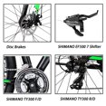 thumbnail image 5 of Eurobike X9 29 in Mountain Bike 21 Speed Bicycle with Disc Brakes for Men Lightweight Aluminum Frame Green, 5 of 7