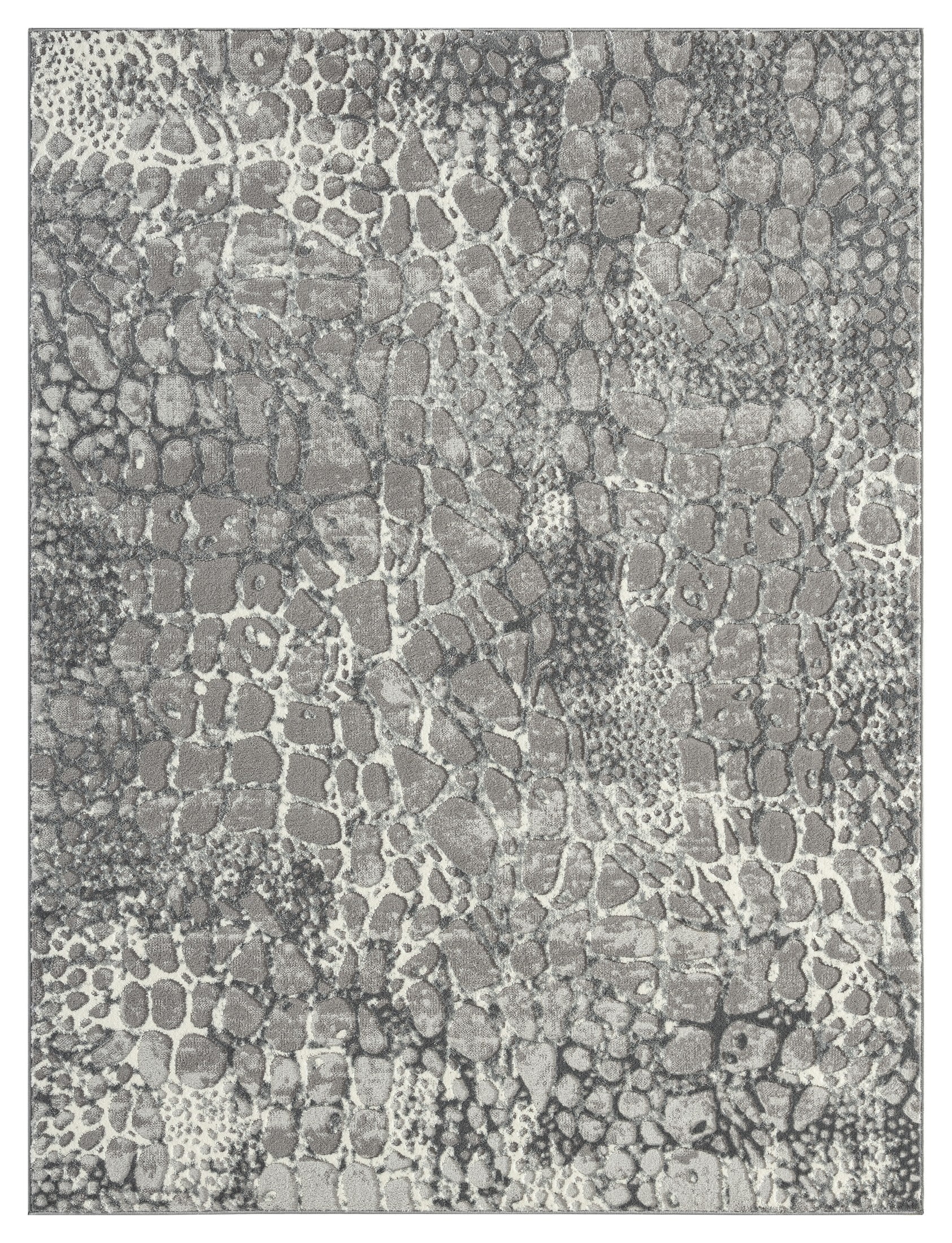 Royal Velvet Bayer Abstract Pebble Low Pile Indoor Area Rug, Grey, 5' x 7'