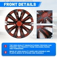 thumbnail image 6 of 17" Set of 4 Wheel Covers Snap on Hubcaps Full Hub Caps Fit R17 Tire & Steel Rim -Black Lacquer & Red Lacquer, 6 of 10