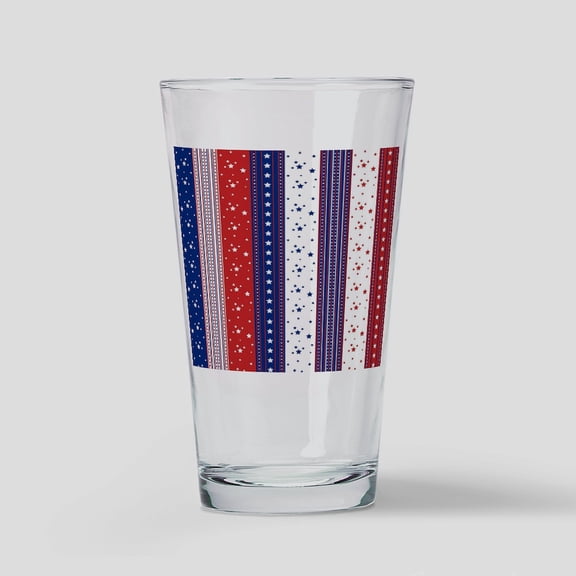 CafePress - Patriotic Strs & Stripes Abstract A - Pint Glass, Drinking Glass, 16 oz. CafePress