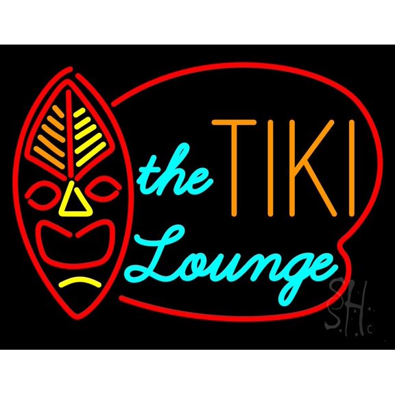 Tiki Store Finds Spring 2008 Tiki Central LED Neon Sign 15 x 19 - inches, Clear Edge Cut Acrylic Backing, with Dimmer - Bright and Premium built indoor LED Neon Sign for Bar decor.