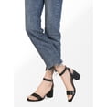 thumbnail image 7 of DADAWEN Women's Open Toe Sandals Chunky Heel Dress Shoes Ankle Strap Shoes Black Size 6 US, 7 of 7