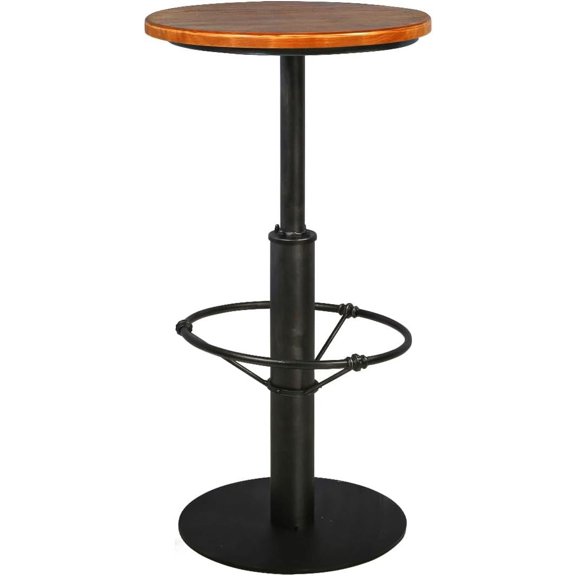 Industrial Bar Table 42" H, Round Wooden Bar Standing Pub Table Kitchen Dining Coffee Bistro Table