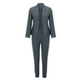 thumbnail image 3 of NMMUED Suits for Women Womens Suits 2 Piece Set Business Blazer and Pants Set Women Matching Sets Women Clothing Business Casual Outfits for Women, Dark Gray L, 3 of 5