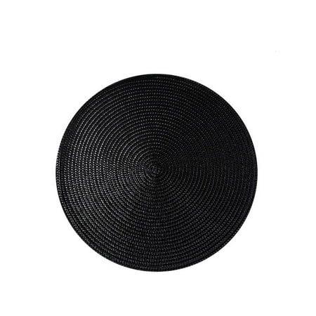 

Round Shape Placemat Scandinavian Style Coasters Woven Place Mats Kitchen Gadgets Home Hotel Restaurant Dining Table Supplies Black