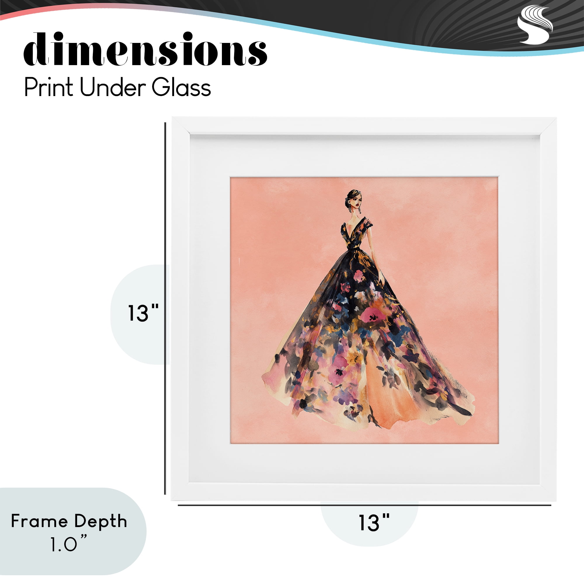 Stupell Industries Rose Gold Night White Framed Print Under Glass, design by Svetlana Aleynikova