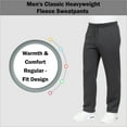 thumbnail image 3 of Men’s 3-Pack Heavyweight Fleece Sweatpants – Open Bottom Joggers for Gym & Casual Wear (S-3XL), 3 of 7
