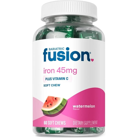 Bariatric Fusion Iron 45mg Vitamin C 60soft Chews Watermelon