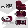 thumbnail image 4 of Funda de sillón reclinable ULTICOR para 1 asiento, terciopelo elástico, color burdeos, 4 of 7