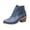 Blue, variant on Willtoo Women's Ankle Booties Fall Winter Ankle Boots Chunky Block Heel Side Zipper Comfortable Boots Faux Leather Round Toe Short Boots Non Slip Casual Daily Walking Shoes
