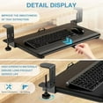 thumbnail image 4 of Adjustable Keyboard Tray Under Desk, Pull-Out Computer Keyboard Drawer with C-Clamp, 20” (24.2” Including Clamps) x 13” Slide-Out Platform Computer Drawer for Typing, Black, 4 of 7