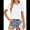 thumbnail image 1 of Camisa de Verano Fruncida con Mangas con Volantes para Mujer, Color , Talla XXL, 1 of 8