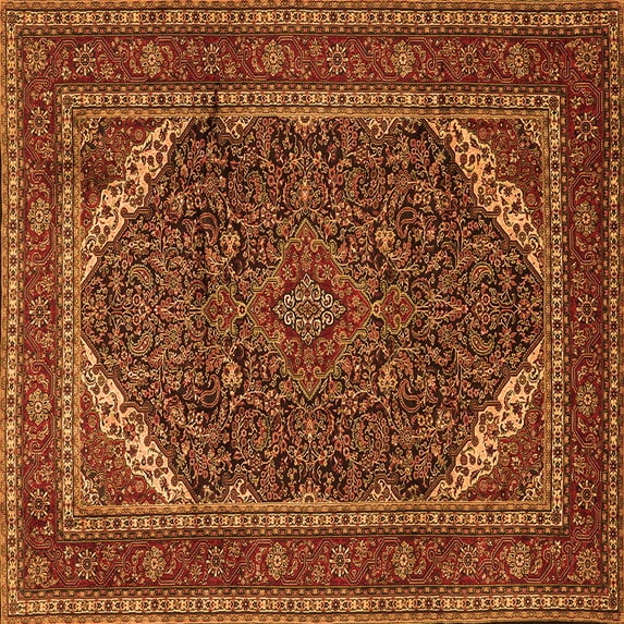 Ahgly Company Indoor Square Persian Orange Traditional Area Rugs, 6' Square