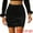 Black, variant on DARING DIVA Women's Velvet Bodycon Ruched Mini Skirts L Dark Red