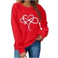 thumbnail image 6 of Cute Valentines Outfits For Women Long Sleeve Love Heart Graphic Sweatshirts Pullover Valentine's Crewneck Sweatshirt, 6 of 6