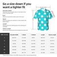 thumbnail image 3 of KLL Men's Hawaiian Shirt Short Sleeve Button Down Beach Shirts-Aqua And White Polka Dot, 3 of 5