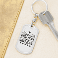 thumbnail image 6 of Faith Hope Cross Stainless Steel or 18k Gold Premium Swivel Dog Tag Keychain, 6 of 10