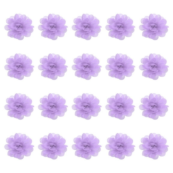 Uxcell Chiffon Flowers, 20Pcs 2" Sewing Fabric Flower Appliques Embellishments for DIY Crafts Clothing Headbands Wedding Party Decoration, Light Purple