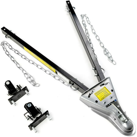 Adjustable Universal Tow Bar with 2x Safety Chains for 2